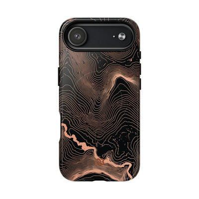 Orange Tough 2.0 Magsafe Phone Case for iPhone - Salmon Ridge Topo