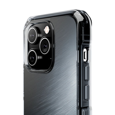 Grey Impact MagSafe Phone Case for iPhone - Charcoal Brushed Steel