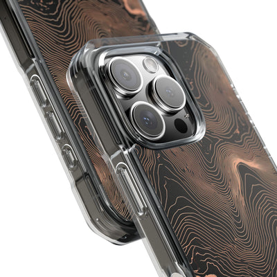 Orange Impact MagSafe Phone Case for iPhone - Salmon Ridge Topo
