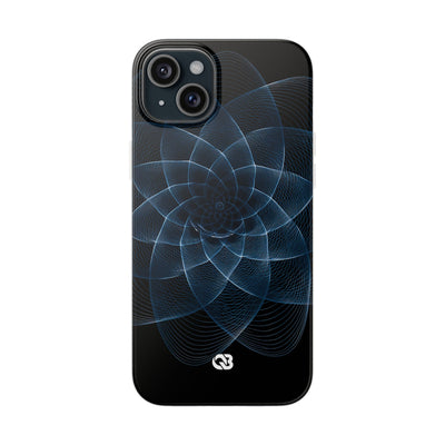 Blue Lite Phone Case for iPhone - Cobalt Geometric Bloom
