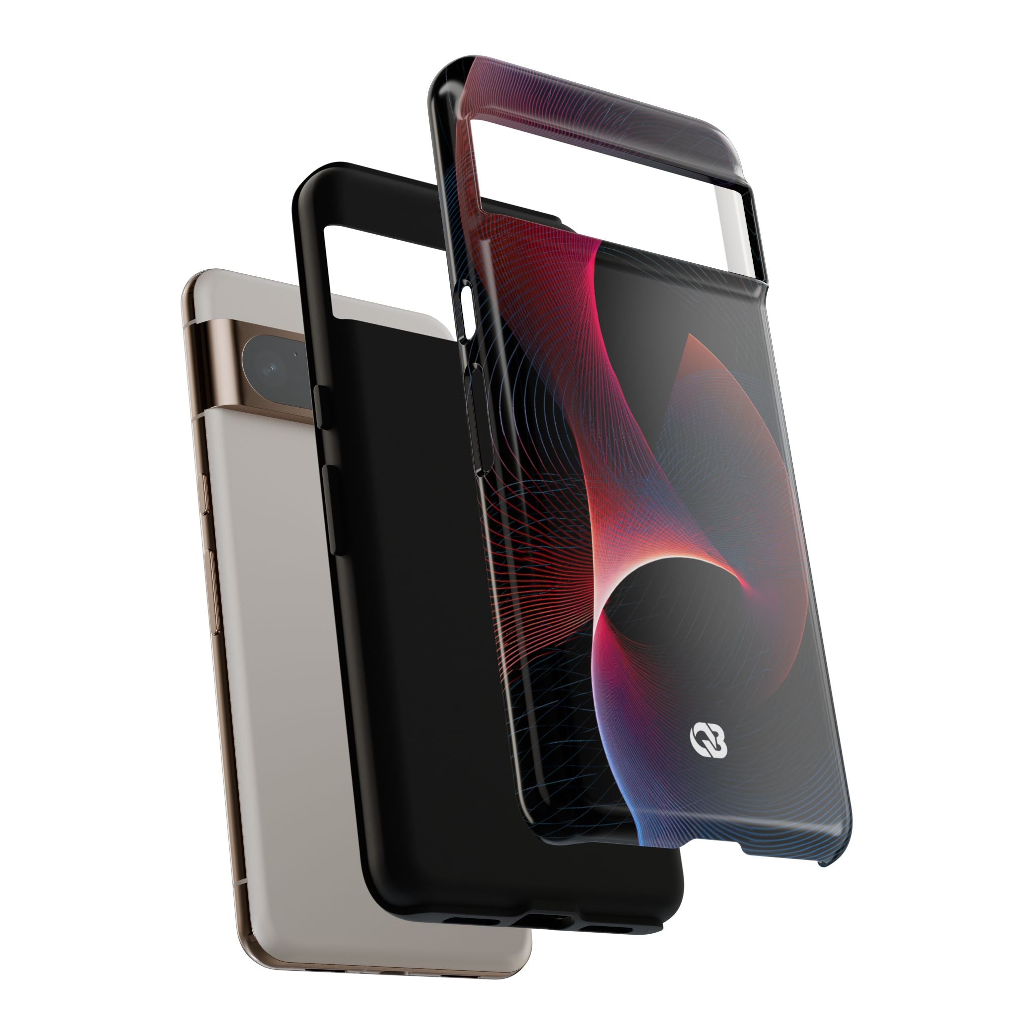 Black Tough Phone Case for Google Pixel - Cobalt Crimson Flux