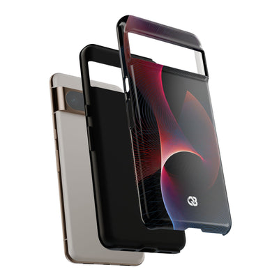 Black Tough Phone Case for Google Pixel - Cobalt Crimson Flux