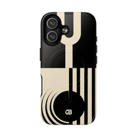 Black Tough 2.0 Magsafe Phone Case for iPhone - Ivory Signal Grid