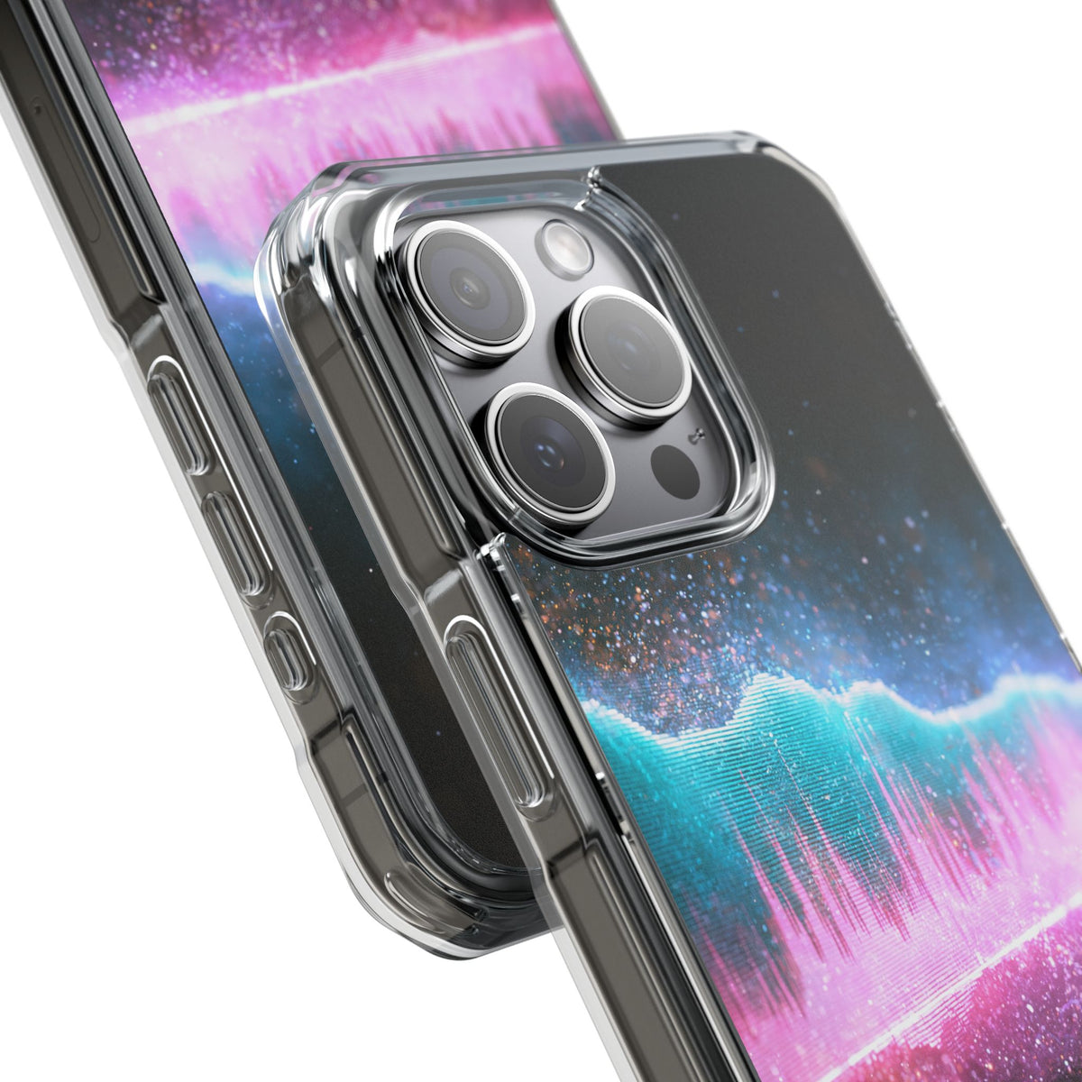 Digital Frequency · Clear Impact Magnetic Phone Case for iPhone · Pink