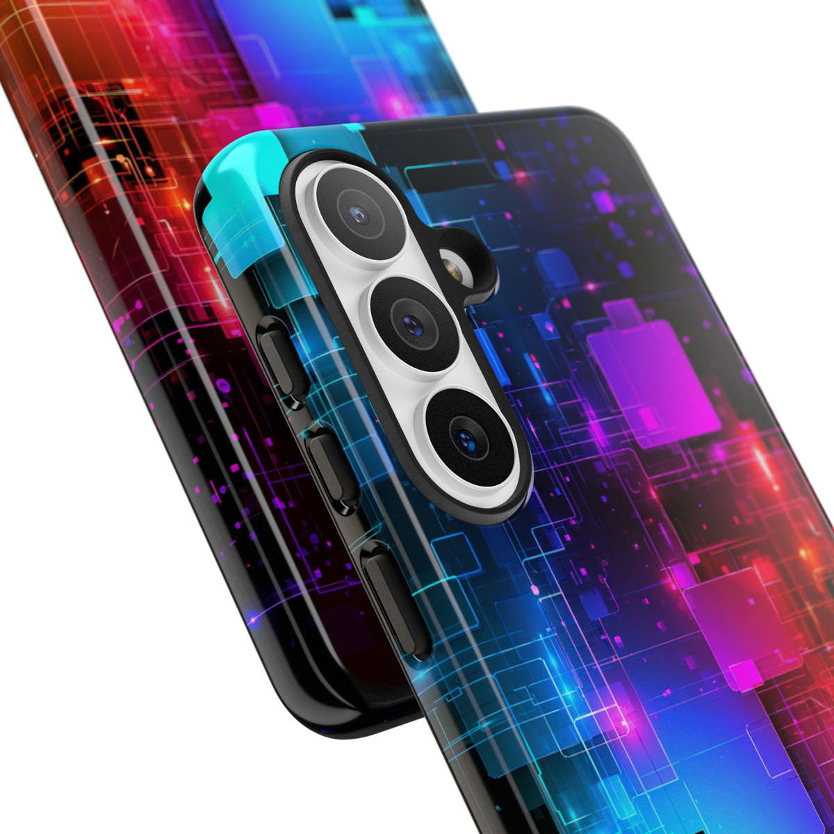 Spectral Circuit Grid · Tough Phone Case for Samsung · Black