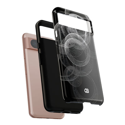 Black Tough Phone Case for Google Pixel - Kinetic Wireframe Orbit