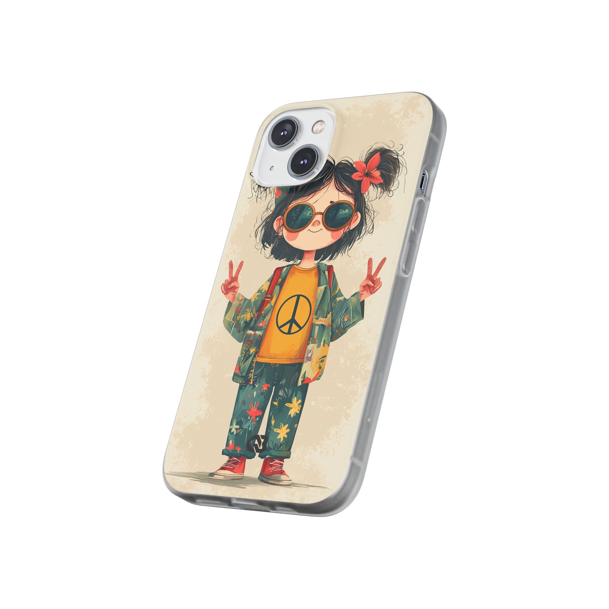 Retro Peace Girl · Soft Phone Case for iPhone