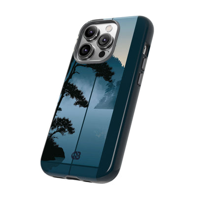 Blue Tough Phone Case for iPhone - Kyoto Mist Pine