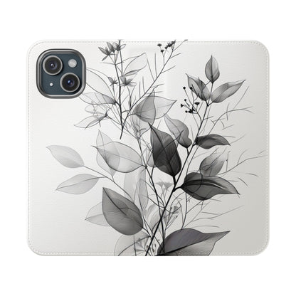 Silver Leaves - iPhone 15 Case - Wallet