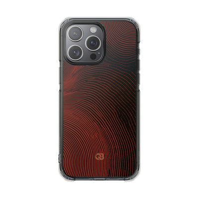 Red Impact MagSafe Phone Case for iPhone - Terracotta Nerve Map