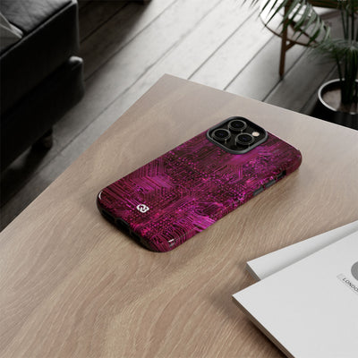 Magenta Circuit Trace · Tough Phone Case for iPhone · Pink