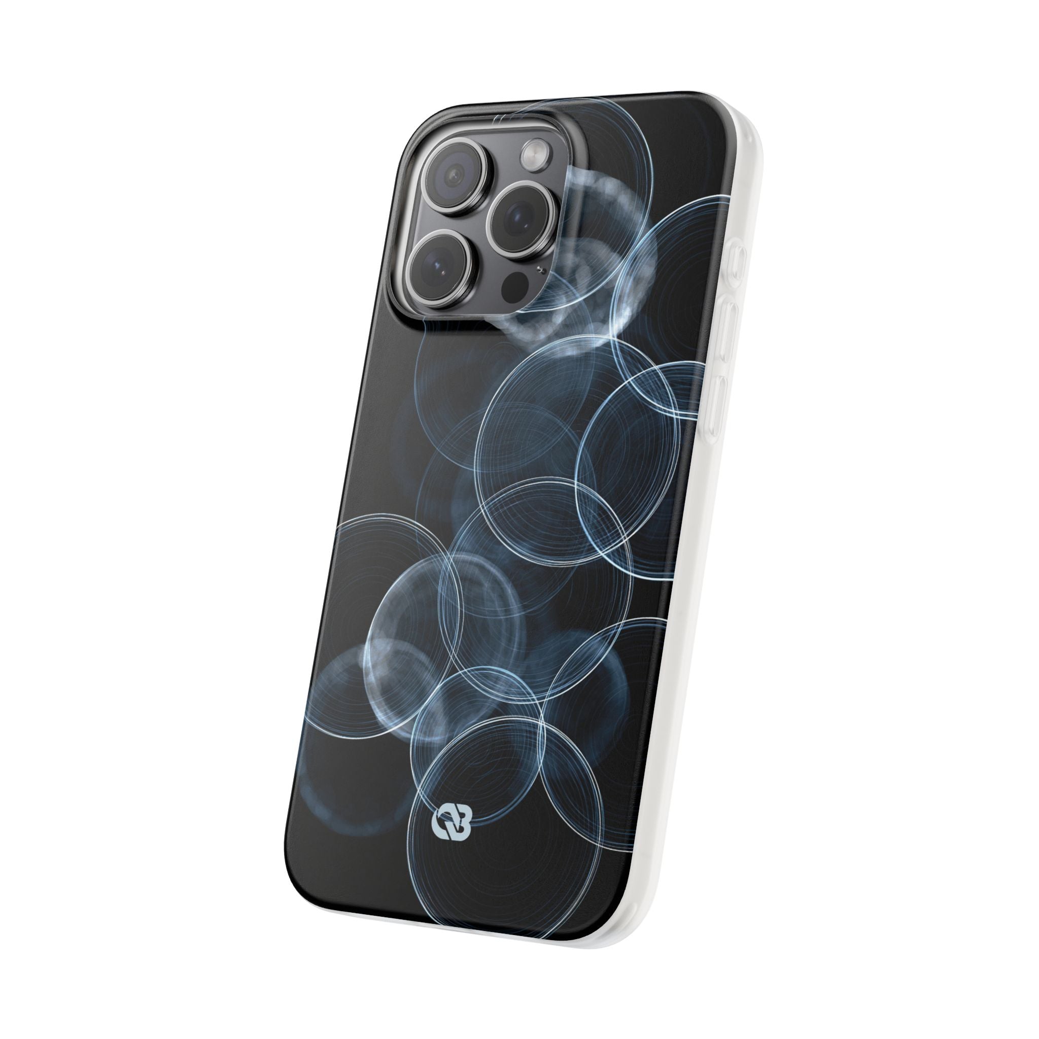 Blue Lite Phone Case for iPhone - Cyan Pulse Ripple