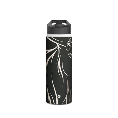 Nordic Moose Contour · Insulated Water Bottle · Black