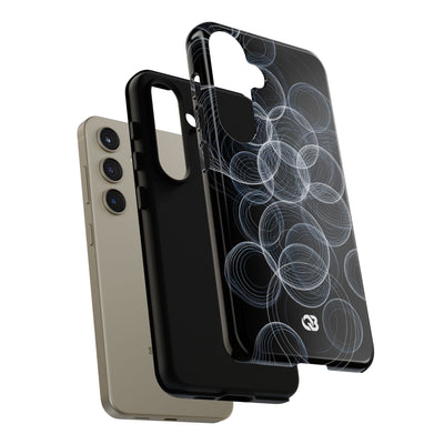 Black Tough Phone Case for Samsung - Frosted Ring Matrix