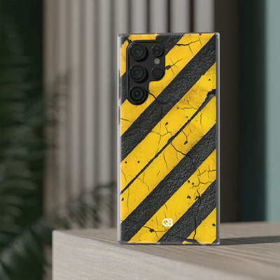 Cracked Hazard Stripes · Soft Handyhülle für Samsung