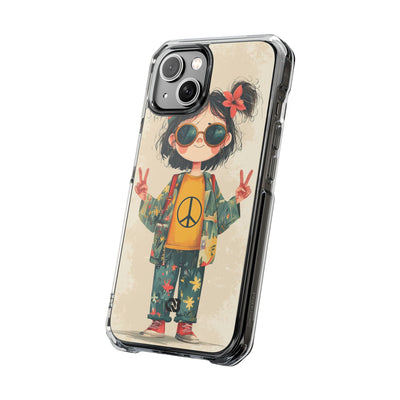 Retro Peace Girl · Impact Hoesje voor iPhone · Magsafe