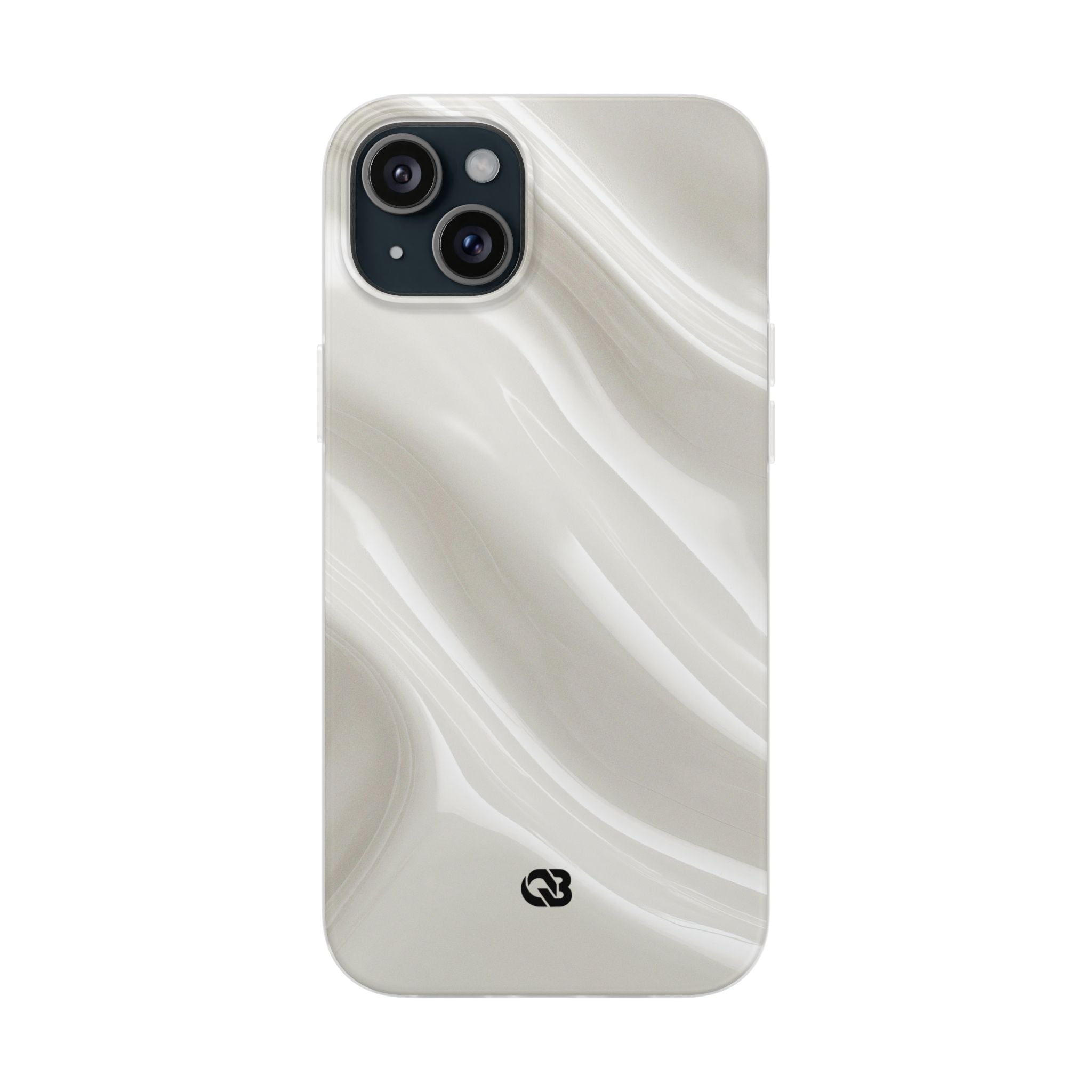 White Lite Phone Case for iPhone - Polished Ivory Wave