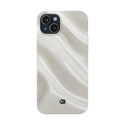 White Lite Phone Case for iPhone - Polished Ivory Wave
