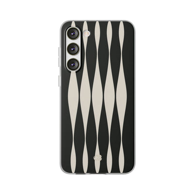 Black Lite Phone Case for Samsung - Ivory Spindle Grid