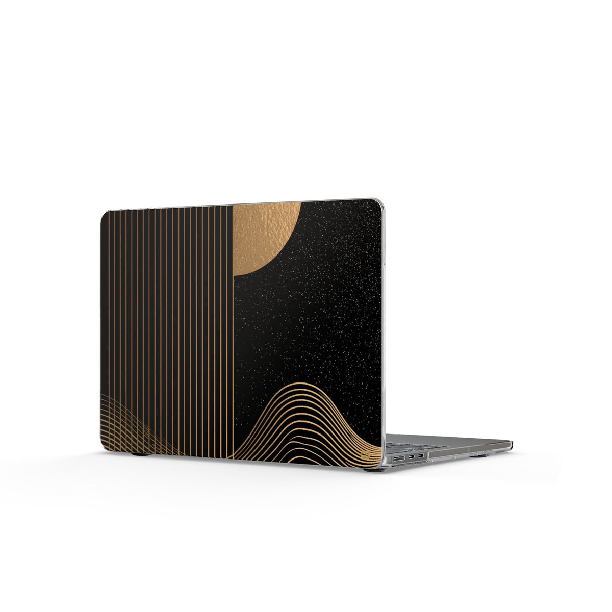 Lunar Topo Horizon · Clear Hard Case for MacBook · Black