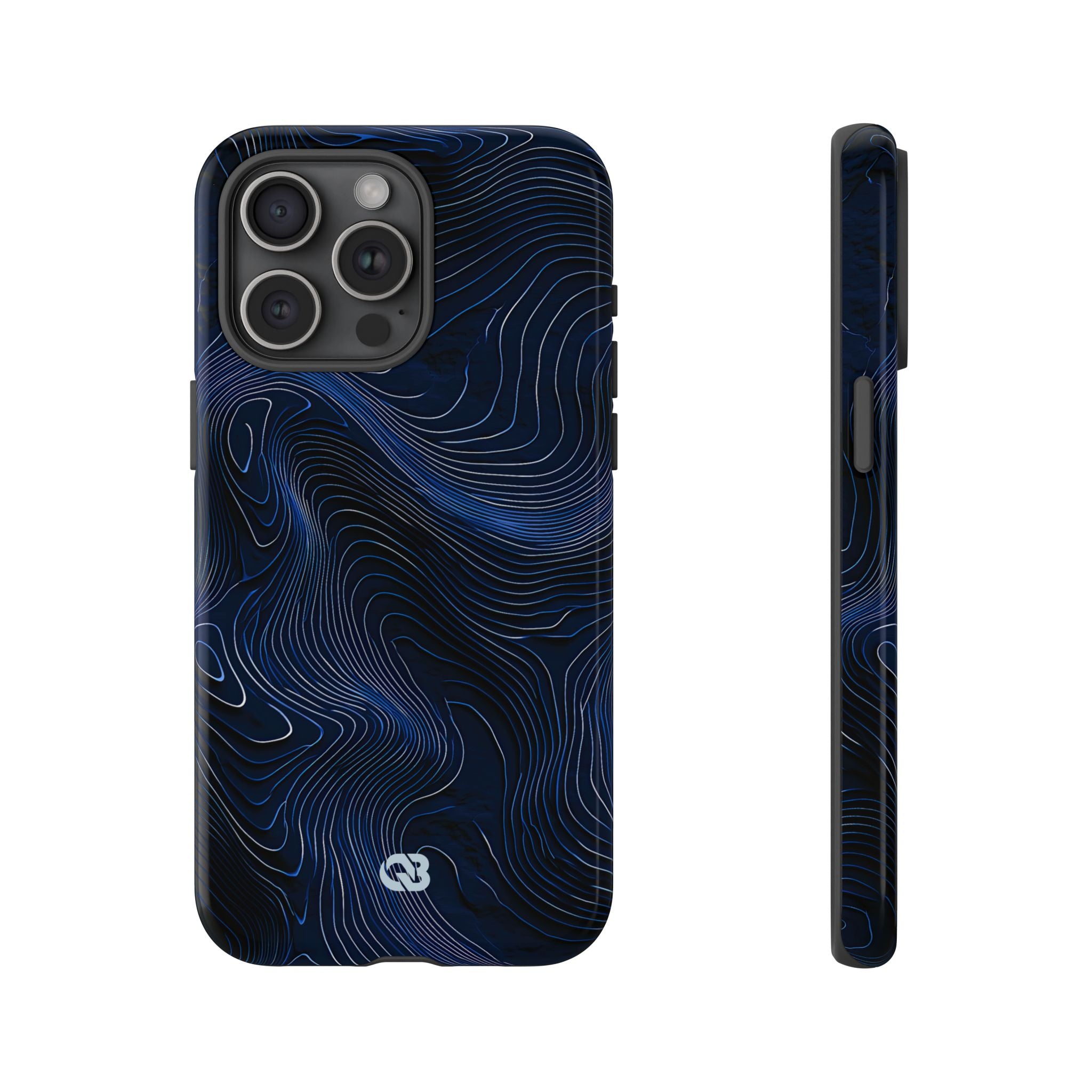 Blue Tough Phone Case for iPhone - Cobalt Contour Ridge