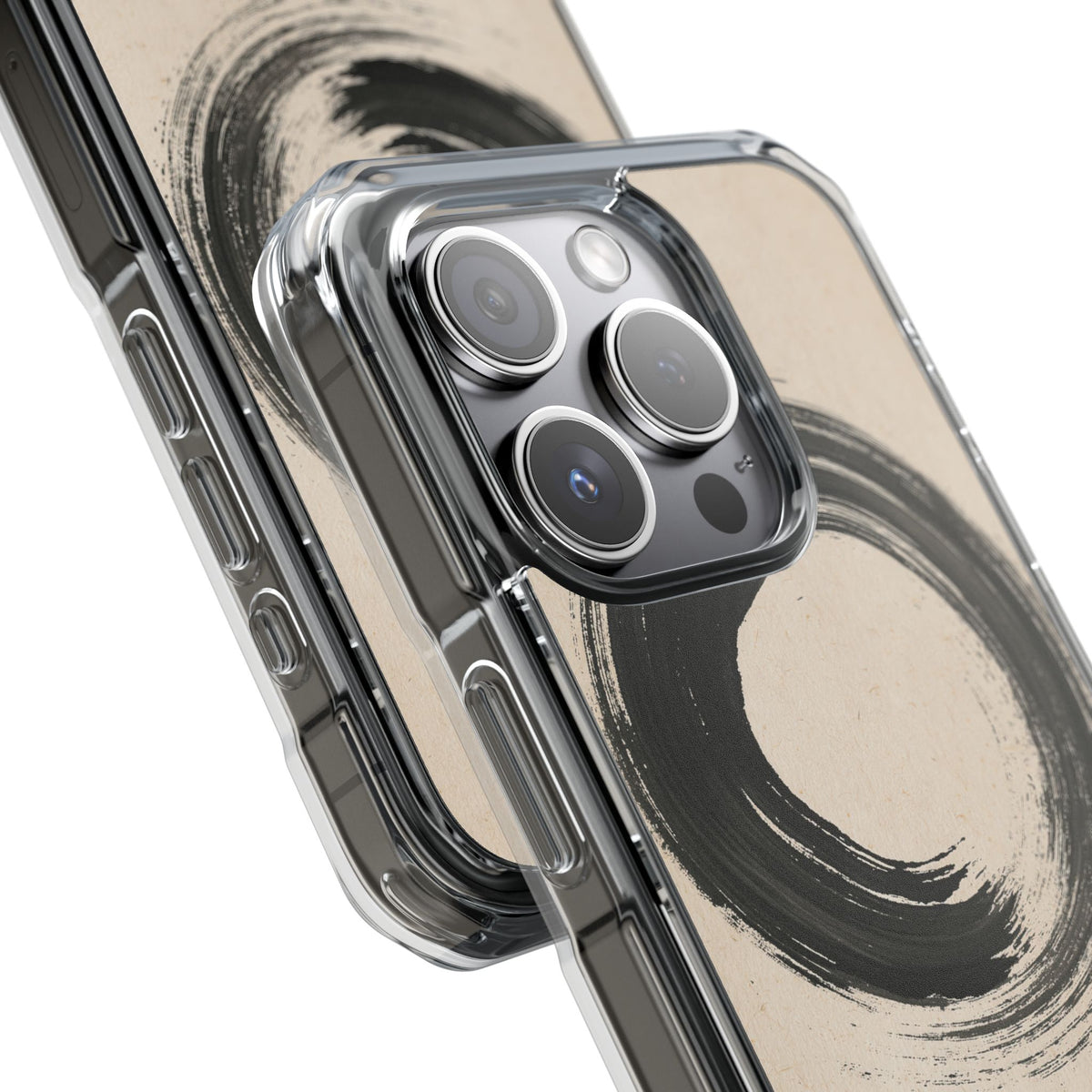 Zen Ensō Circle · Clear Impact Magnetic Phone Case for iPhone · Beige