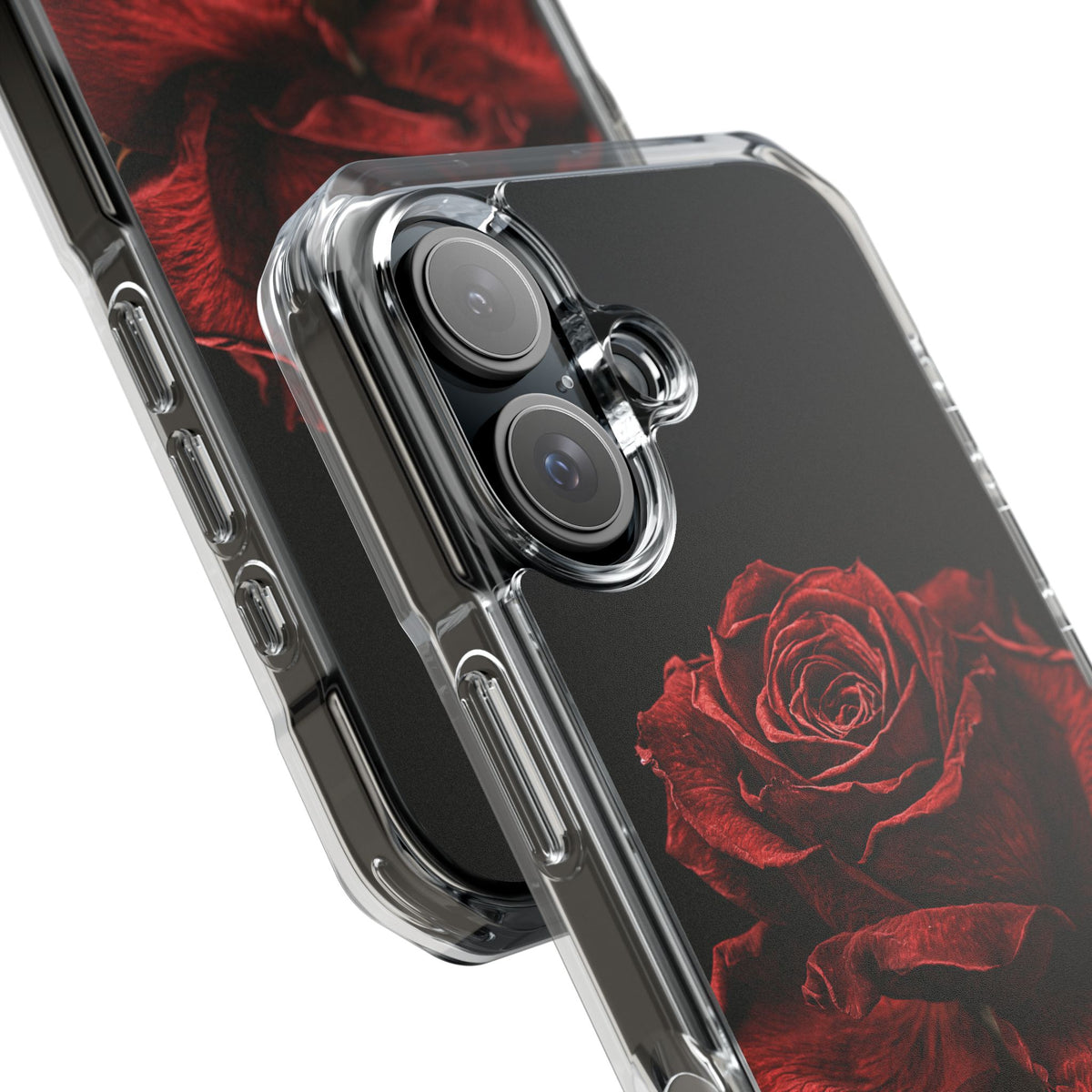 Crimson Noir Rose · Clear Impact Magnetic Phone Case for iPhone ·  Black