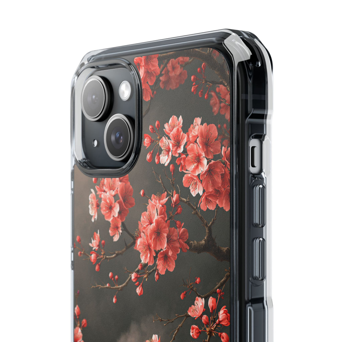 Midnight Sakura Blossom · Clear Impact Magnetic Phone Case for iPhone ·  Pink