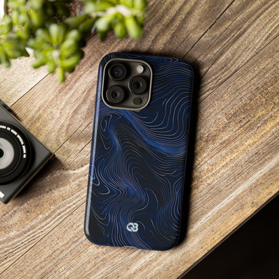Blue Tough Phone Case for iPhone - Cobalt Contour Ridge