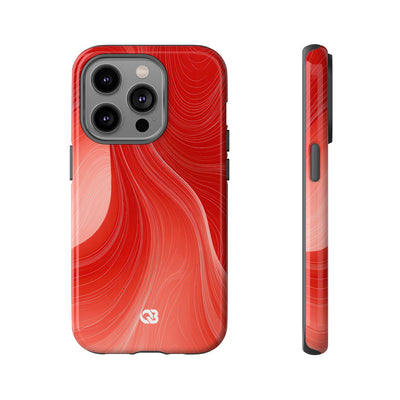 Red Tough Phone Case for iPhone - Crimson Silk Strands