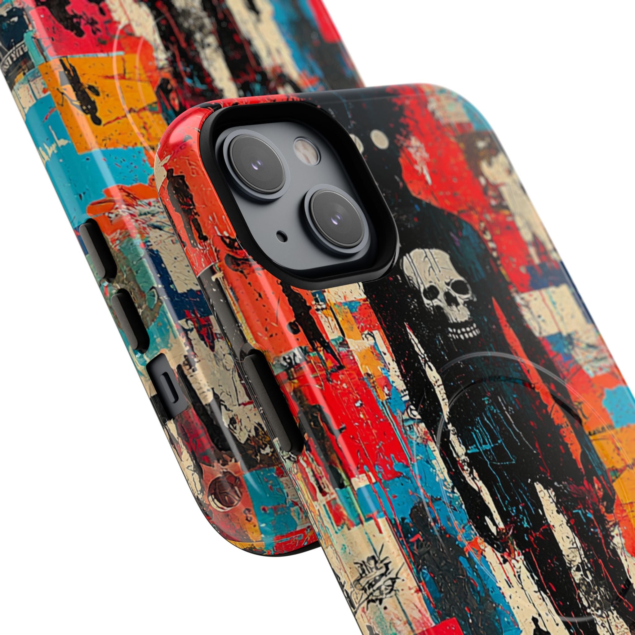 Spiky Skull Silhouette iPhone 14 Plus Case - Tough+