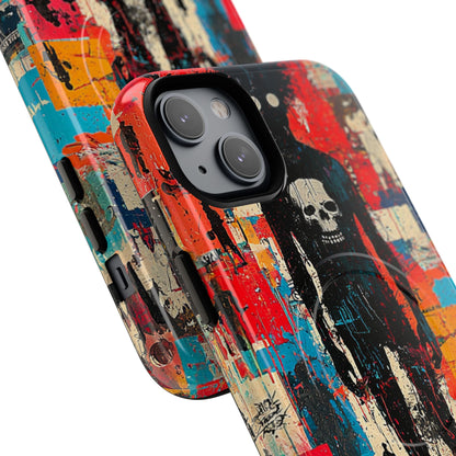 Spiky Skull Silhouette iPhone 14 Plus Case - Tough+