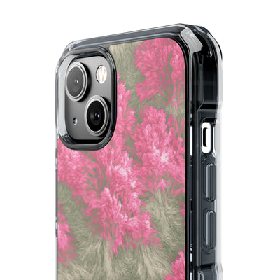 Digital Blossom · Clear Impact Magnetic Phone Case for iPhone · Pink