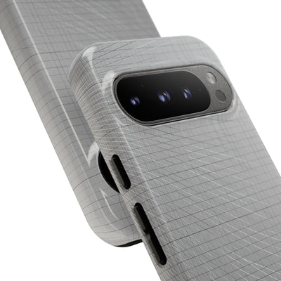 Grey Tough Phone Case for Google Pixel - Chrome Mesh Warp