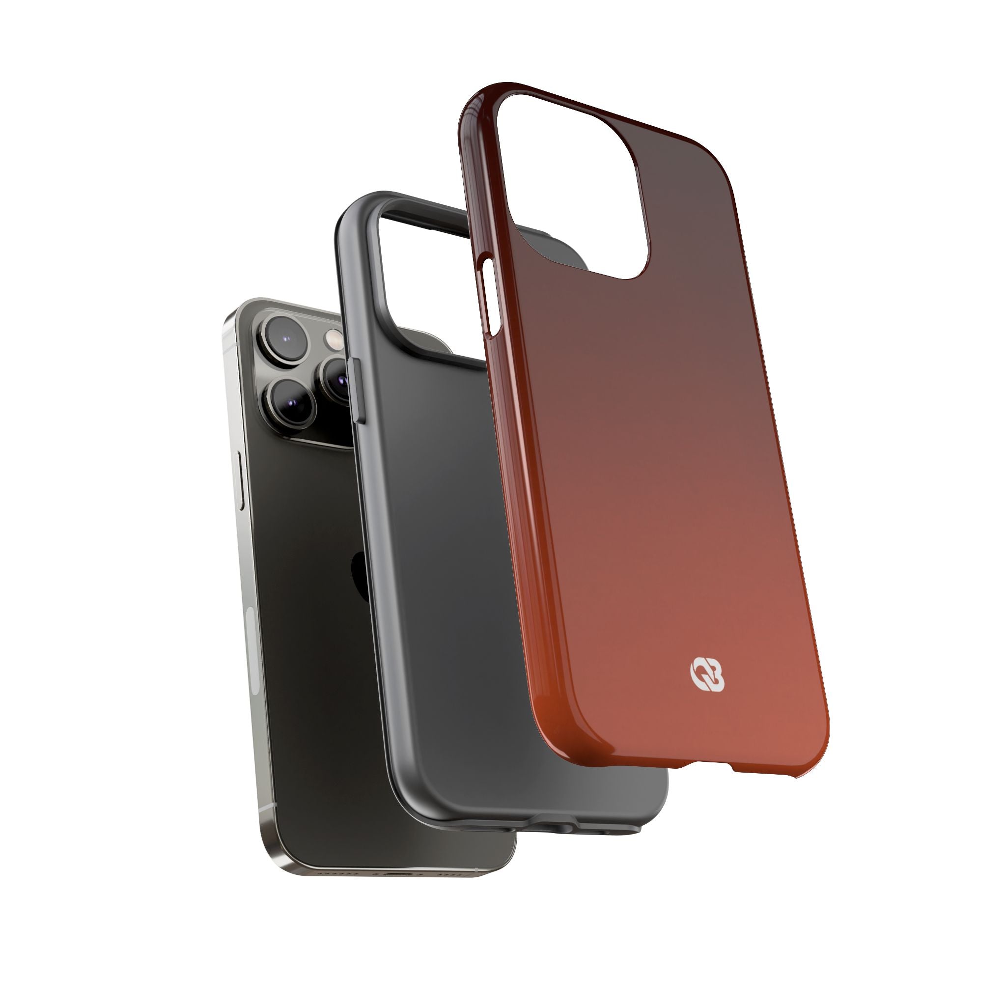Orange Tough Phone Case for iPhone - Obsidian Ember Fade