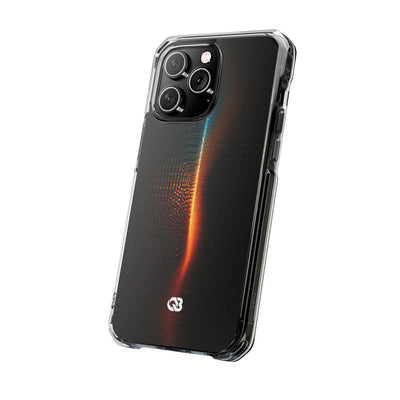 Luminous Refraction Grid · Clear Impact Magnetic Phone Case for iPhone · Black