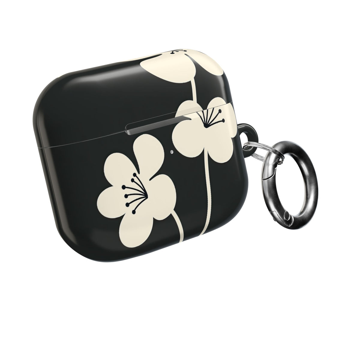 Nordic Blossom · Hard Case for AirPods & AirPods Pro · Black