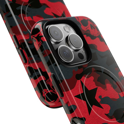 Crimson Skull Camo · Tough 2.0 Magnetic Phone Case for iPhone · Red