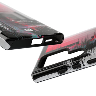 Black Tough Phone Case for Samsung - Crimson Data Leak