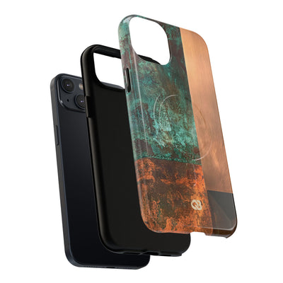 Teal Tough 2.0 Magsafe Phone Case for iPhone - Verdigris Copper Slab