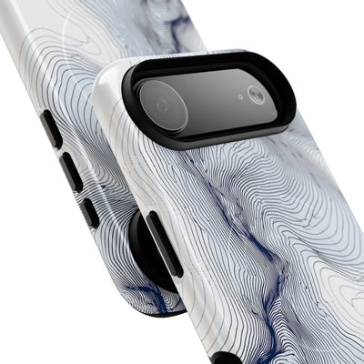 White Tough 2.0 Magsafe Phone Case for iPhone - Nordic Ridge Topo