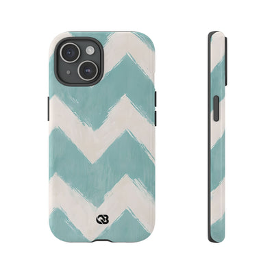 Teal Painted Chevron · Tough Phone Case for iPhone