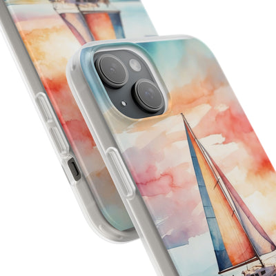 Crimson Horizon Sail · Soft Custodia per iPhone