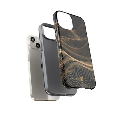 Black Tough Phone Case for iPhone - Copper Topo Ridge