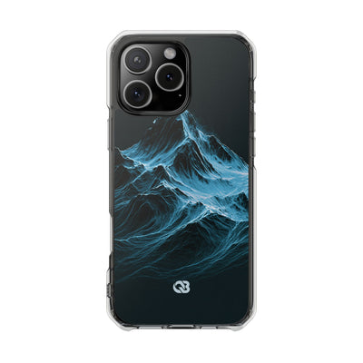 Nordic Frost Peak · Clear Impact Magnetic Phone Case for iPhone · Blue