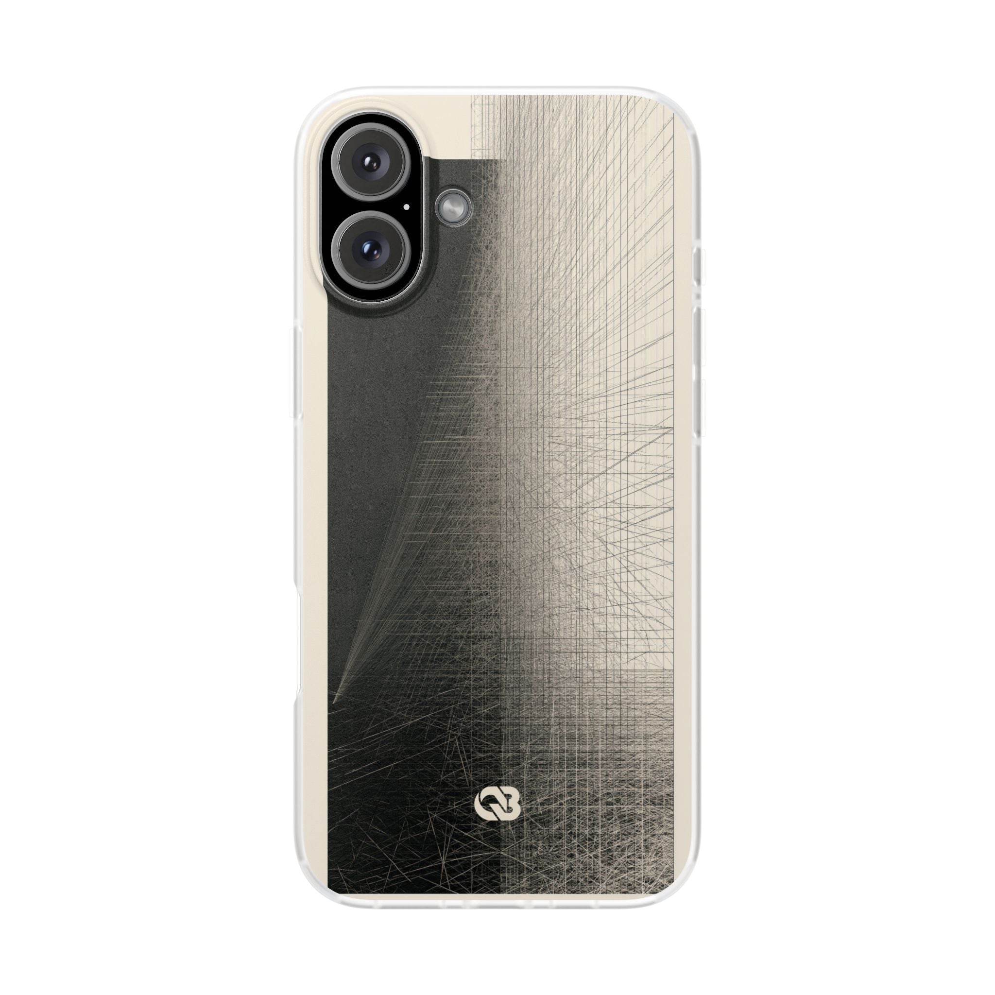 Beige Lite Phone Case for iPhone - Brutalist Graphite Grid