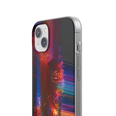 Black Lite Phone Case for iPhone - Cyber Optic Streak