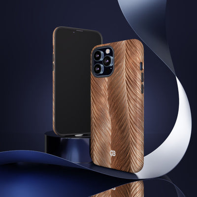 Rose Gold Weave · Tough Phone Case for iPhone · Brown