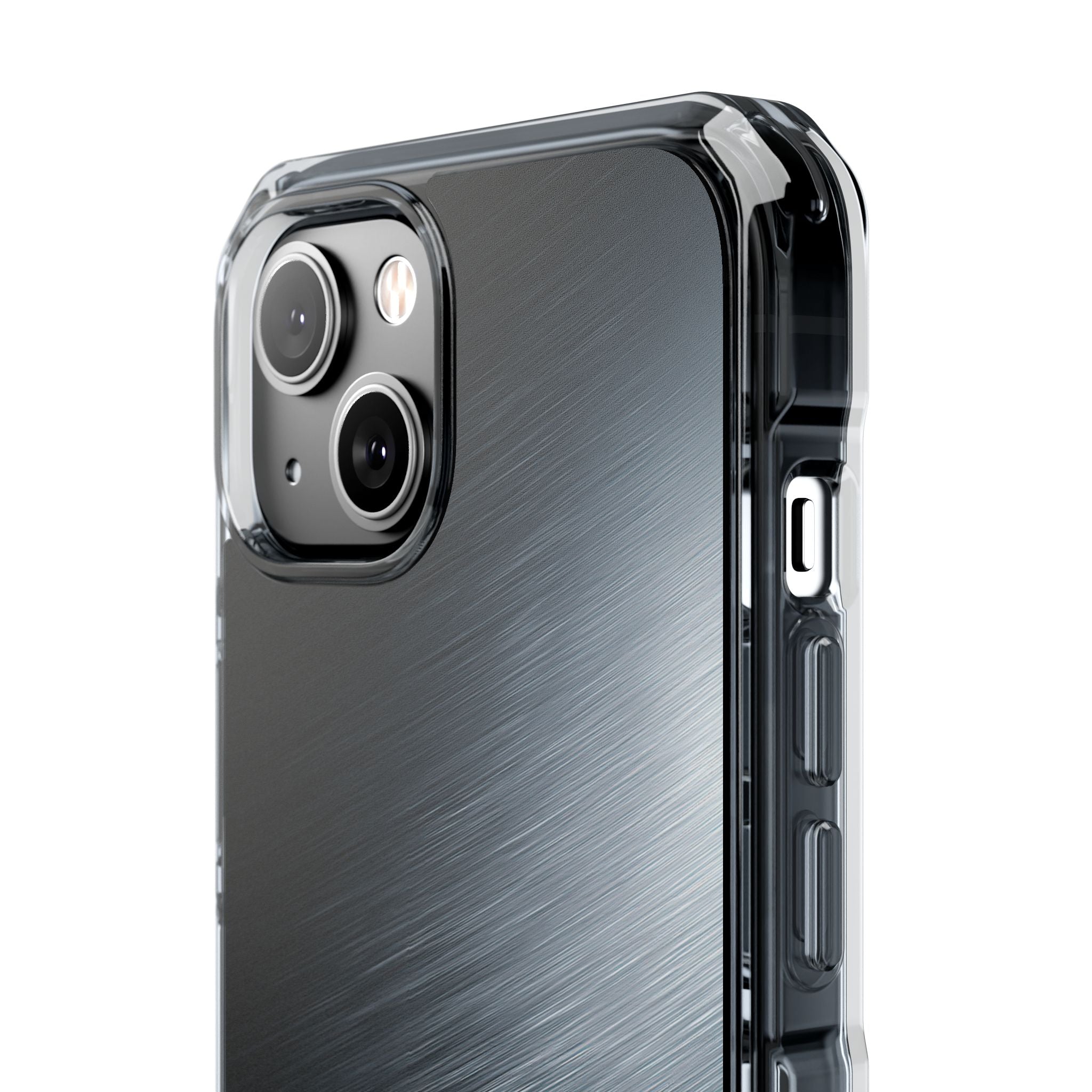 Grey Impact MagSafe Phone Case for iPhone - Charcoal Brushed Steel
