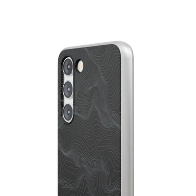 Black Lite Phone Case for Samsung - Obsidian Topo Wireframe